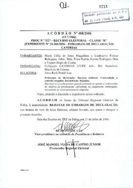 Acórdão Nº 488/2006