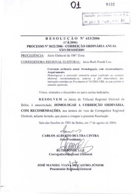 Resolução Nº 613/2006
