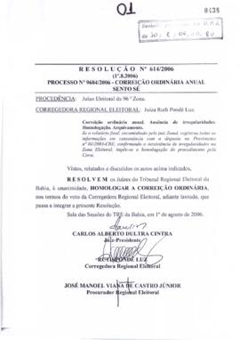 Resolução Nº 614/2006