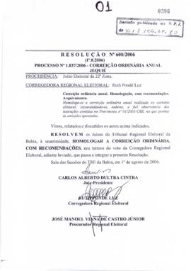 Resolução Nº 600/2006