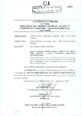 Acórdão Nº 508/2006