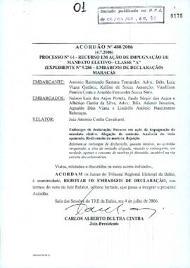 Acórdão Nº 480/2006
