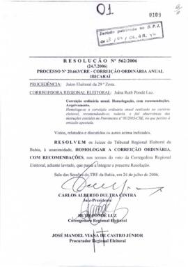 Resolução Nº 562/2006
