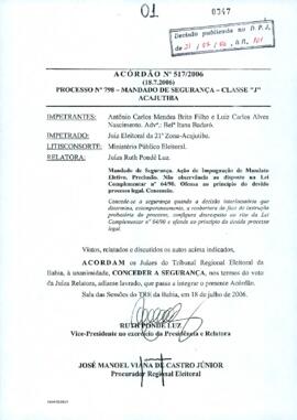 Acórdão Nº 517/2006