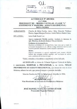 Acórdão Nº 489/2006
