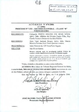 Acórdão Nº 478/2006