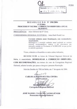 Resolução Nº 598/2006
