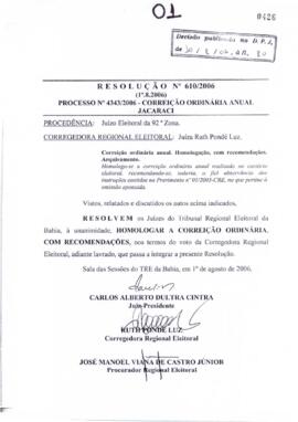 Resolução Nº 610/2006